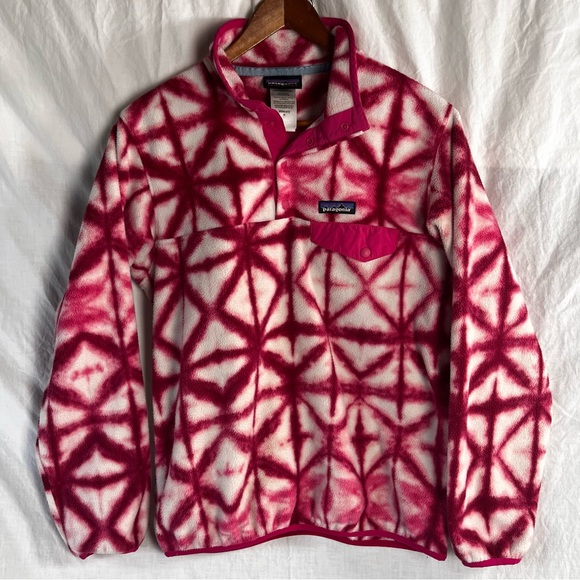 Patagonia Synchilla Snap T Fleece Pullover Women Medium M Diamond Dancer Pink - Picture 16 of 16